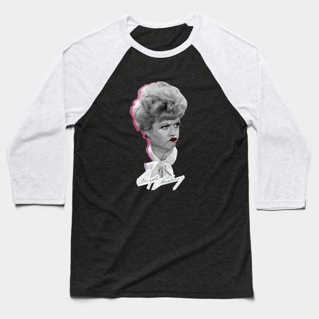 Angela Lansbury Pout Baseball T-Shirt by lollypopninja